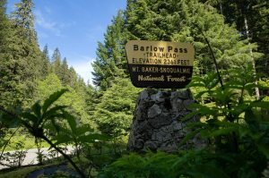 Barlow Pass Trailhead is the end of the line on the Verlot side of Mountain Loop Highway during the roads closure on Thursday, June 6, 2024, in rural Snohomish County, Washington. (Ryan Berry / The Herald)
