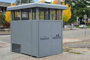 The City of Everett is set to purchase two single sidewalk restrooms from Romtec, a company based in Roseburg, Ore., for $315,000. (Romtec)