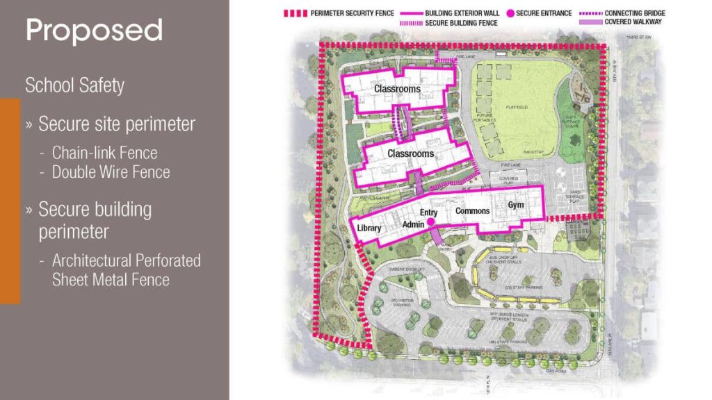 A proposed safety perimeter for Oak Heights Elementary School. (Rendering provided by Edmonds School District)