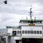 People board the Mukilteo ferry in Mukilteo, Washington on Monday, June 3, 2024. (Annie Barker / The Herald)