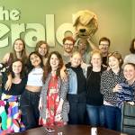 Herald staff members pose for a photo. Seven of the 16 pictured have been laid off. (Photo provided)