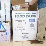 A full box of donations at Lee Johnson Hyundai of Everett on Tuesday, June 25, 2024 in Everett, Washington. (Olivia Vanni / The Herald)