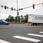 Cars drive through the interchange near 88th street on Thursday, June 27, 2024 in Marysville, Washington. (Annie Barker / The Herald)