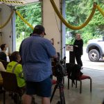 Sno-Isle Libraries Executive Director Lois Langer Thompson speaks during a press conference and groundbreaking for the SR 530 Broadband Project on Wednesday, June 26, 2024, at Darrington Fire District Station 38 outside Darrington, Washington. (Ryan Berry / The Herald)