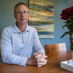 State Sen. Jesse Salomon poses for a photo at his home in Shoreline, Washington on Friday, May 17, 2024. (Annie Barker / The Herald)