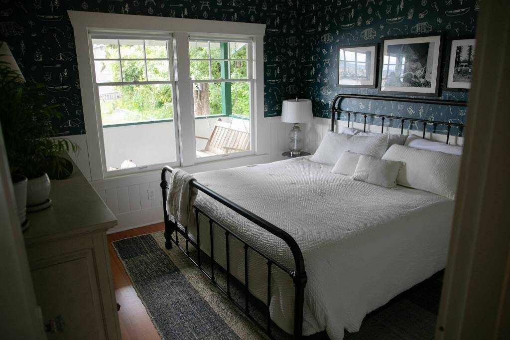 One of a handful of bedrooms available at Ferry Cove on May 29, 2024, in Clinton. (Ryan Berry / The Herald)