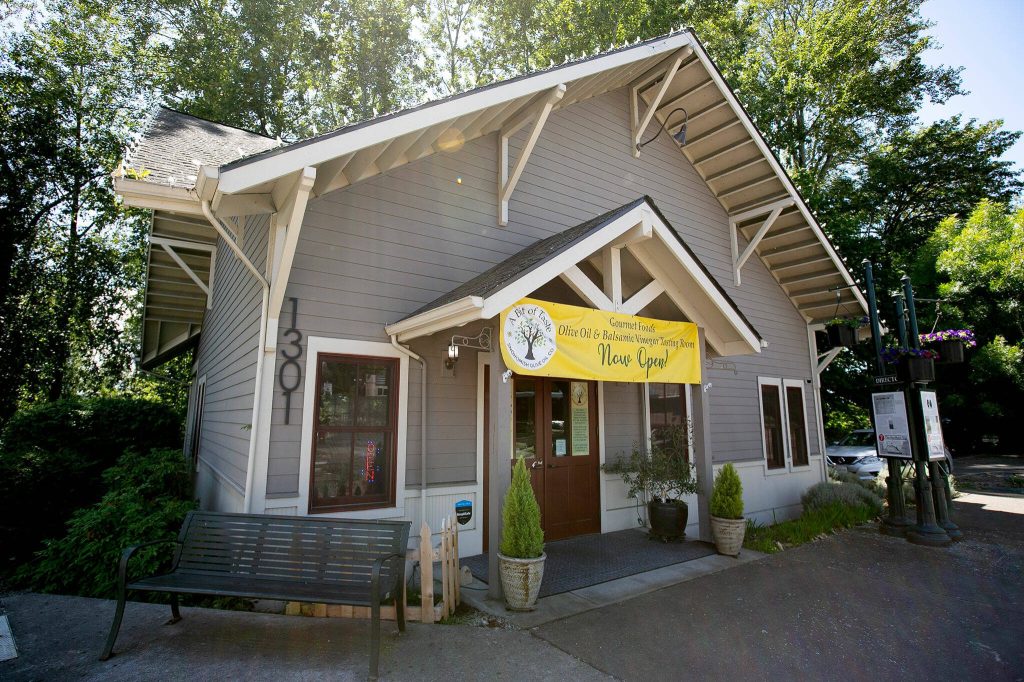 A Bit of Taste is pictured on Wednesday, June 12, 2024, in Snohomish, Washington. The building is located at the southwest corner of First Street and Avenue D. (Ryan Berry / The Herald)