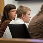 Avery Bresnan, center listens as the jury is polled after a guilty verdict at the end of his trial at the Snohomish County Courthouse on Wednesday, July 3, 2024 in Everett, Washington. (Olivia Vanni / The Herald)