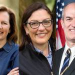 Kim Schrier, left, Suzan DelBene, Rick Larsen