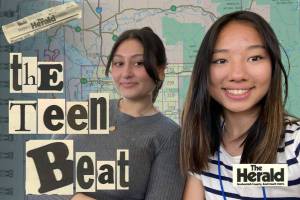 Hiba Aarbi, left and Emily Chu (Kate Erickson / The Herald)