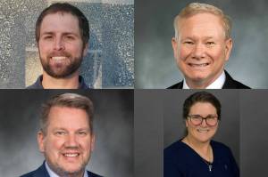 Top row: Zephaniah Borynack, left, Robert Sutherland. Bottom Row: Sam Low, left, Kathryn Lewandowsky