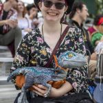 Scarlett Delestrez poses for a photo at the Washington Midsummer Renaissance Faire near Monroe on Sunday. (Annie Barker / The Herald)