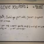 A note to Curt Shriner from his late granddaughter Veronica Calhoun at the Historic Everett Theatre in Everett on July 24, 2024. (Annie Barker / The Herald)