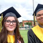 Veronica Calhoun with her stepbrother Nick at their Inglemoor High School graduation in 2023. (Submitted photo)
