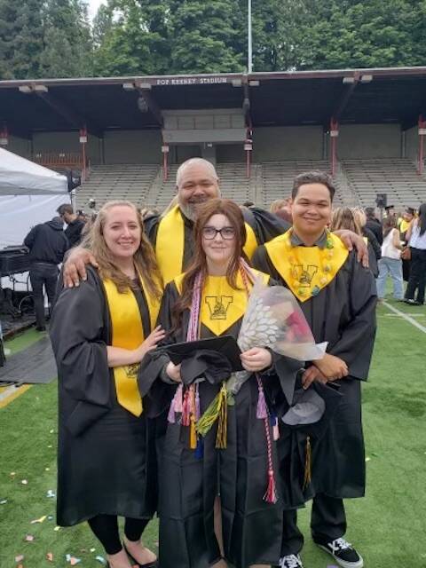 Veronica Calhoun with her family at her 2023 high school graduation. (Submitted photo)