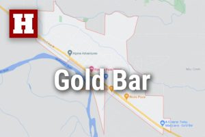 Logo for news use featuring the municipality of Gold Bar in Snohomish County, Washington. 220118