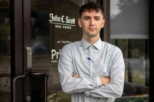 George Montemor poses for a photo in front of his office in Lynnwood, Washington on Tuesday, July 30, 2024.  (Annie Barker / The Herald)