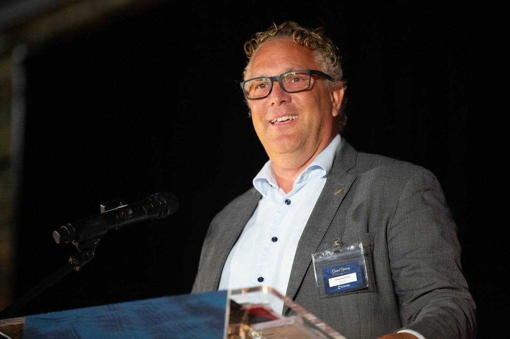 CEO Fredrik Hellstrom speaks during a grand opening ceremony for Sweden-based Echandia on Tuesday, July 30, 2024, in Marysville, Washington. (Ryan Berry / The Herald)