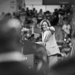 Nicole Craine / The New York Times
Vice President Kamala Harris, the presumptive Democratic nominee for president, points out Sen. Raphael Warnock, D-Ga., during a campaign rally in Atlanta on Tuesday. Harriss ascent has delivering an electric shock to a listless Democratic Party that for more than a year struggled to mobilize its base behind President Joe Biden.