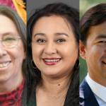 Carrie R. Kennedy, left, Yvonne Gallardo-Van Ornam, Clyde Shavers