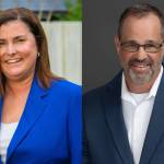 Heather Koellen, left, Brian Burnett