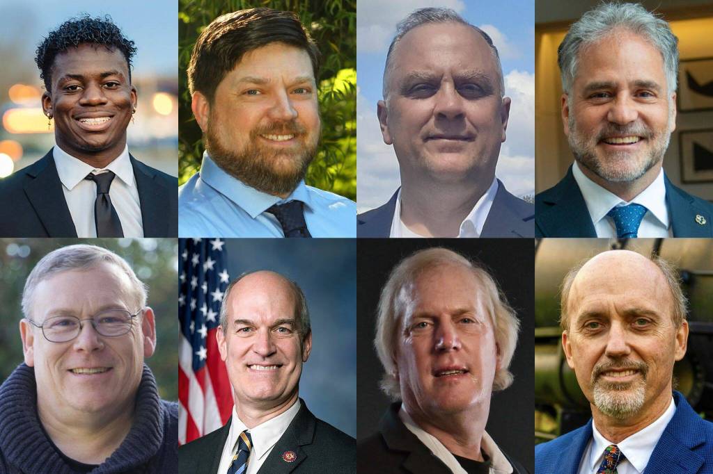 Top row: Joshua Binda, left, Jason Call, Cody Hart, Devin Hermanson. Bottom row: Leif Johnson, left, Rick Larsen, Daniel Miller, Edwin Stickle