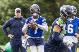 Kevin Clark / The Seattle Times
The Seattle Seahawks had starting quarterback Geno Smith back after he missed four practices because of injury.