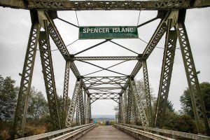 The walkway onto Spencer Island on Monday, Aug. 28, 2023 in Everett, Washington. (Olivia Vanni / The Herald)