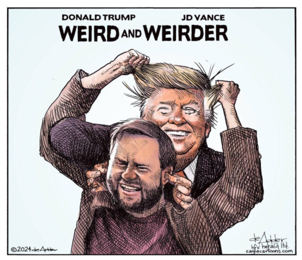 The Dumb and Dumber poster wth JD Vance and Donald Trump with the title Weird and Weirder.toon