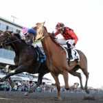 Five Star General (left) edges past Clovisconnection at the wire to win the Longacres Mile on Sunday at Emerald Downs. (Photo courtesy of Emerald Downs)