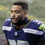 Former Seattle Seahawks safety Jamal Adams, who was chirping at his previous teammates at a joint practice on Wednesday, walks off the field after a 30-20 loss to the Los Angeles Rams in a NFC Wild Card Playoff game at Lumen Field in Seattle on Saturday, Jan. 9, 2021. (Steph Chambers / Getty Images / Tribune New Services)