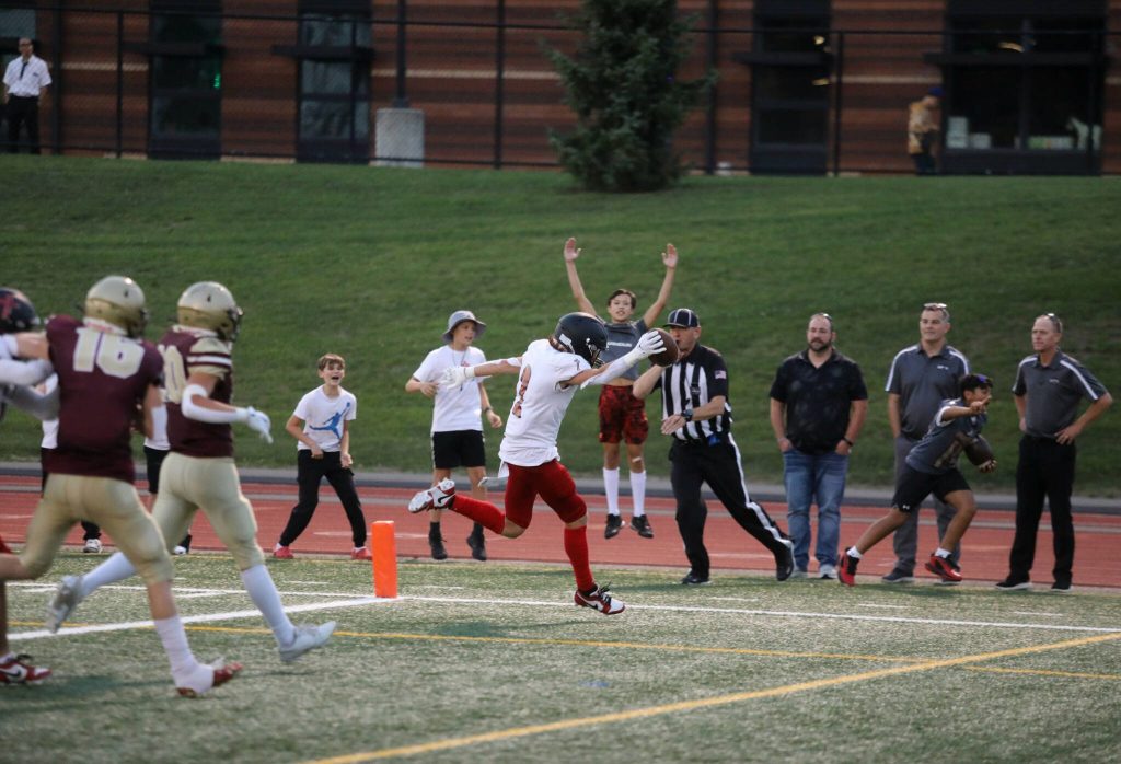 Archbishop Murphy junior running back Marcus Gaffney scores one of his four touchdowns during the Archbishop Murphy-Lakewood football game at Lakewood High School on Sept. 6, 2024. The Wildcats won 48-24. (Taras McCurdie / The Herald)