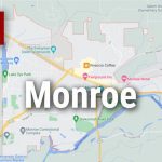Logo for news use featuring the municipality of Monroe in Snohomish County, Washington. 220118