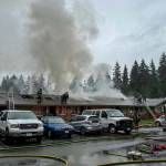 Two people were injured and 11 residents were displaced in a fire at an Edmonds apartment complex Saturday. (South County Fire)