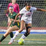 Archbishop Murphys Ari Sullivan steals the ball away from Shorecrests Sarah Ehrhart during the game on Tuesday, Sept. 17, 2024 in Shoreline, Washington. (Olivia Vanni / The Herald)