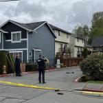 Detectives investigate a shooting on April 26 in Everett. (Photo provided by the Everett Police Department)