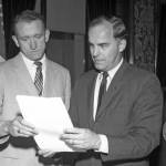 Washington State Archive
Gov. Daniel Evans (right) with Special Assistant Ralph Munro at the state Capitol in 1969.