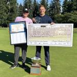Everett Golf & Country Club head golf professional Matt Epstein (left) poses with Brady Sharp, the winner of the 2024 PNW PGA Professional Championship. Epstein finished tied for 33rd with a 2-over-218. (Photo courtesy of Molly Cooper, Pacific NW Section PGA senior director, tournament and member services)