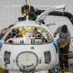 Workers build the first all-electric commuter plane, the Eviation Alice, at Eviation's plant on Wednesday, Sept. 8, 2021 in Arlington, Washington.  (Andy Bronson / The Herald)