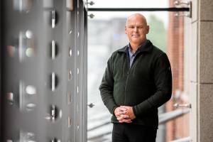 The new Everett Transit Director Mike Schmieder at Everett Station on Tuesday, Oct. 8, 2024 in Everett, Washington. (Olivia Vanni / The Herald)