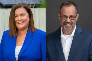 From left to right, Heather Koellen and Brian Burnett