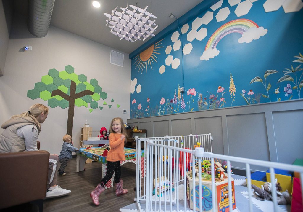 Inside a play area at The Ice Cream Bar on Friday, Oct. 18, 2024 in Everett, Washington. (Olivia Vanni / The Herald)