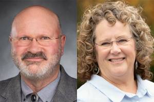 From left to right, Ron Muzzall and Janet St. Clair.