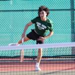 Edmonds-Woodway junior Nalu Akiona plays in the District 1 3A tennis championships at Snohomish H.S. on Oct. 30. 2024. (Photo courtesy of Eric Akiona)