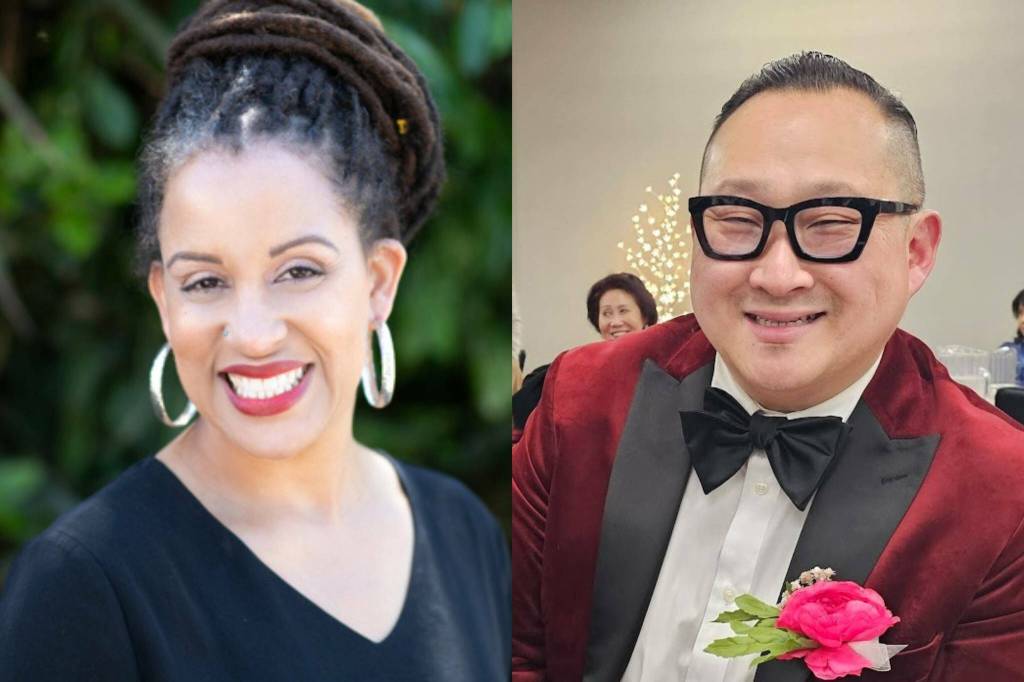 From left to right, April Berg and Sam Sim.