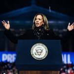 Vice President Kamala Harris holds her final campaign rally in Philadelphia on Monday night. (Erin Schaff / The New York Times)