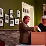 Ballots are cast in Dixville Notch, N.H. the tiny town that traditionally holds a first-in-the-nation vote, just after midnight on Tuesday. At least in Dixville Notch, the general election ended in a tie: three votes for Kamala Harris, and three for Donald Trump. Center, Tom Tillotson; right, Valarie Maxwell. (Ryan David Brown / The New York Times)