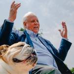 West Virginia Gov. Jim Justice speaks to reporters in Hambleton, W.Va., last year. As expected, Justice won the seat left open by the retirement of Sen. Joe Manchin III, putting the GOP one seat away from a majority, but critical seats remained up for grabs. (Shuran Huang / The New York Times)