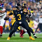 Pittsburgh Steelers quarterback Russell Wilson (3), who got some receiver help prior to Tuesday's trade deadline, throws the ball during the first quarter against the New York Giants at Acrisure Stadium on Oct. 28, 2024, in Pittsburgh. (Joe Sargent / Getty Images / Tribune News Services)
