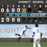 AquaSox centerfielder Jared Sundstrom throws the ball to a cutoff man during a game against the Vancouver Giants on une 5, at Funko Field in Everett. (Ryan Berry / The Herald file photo).